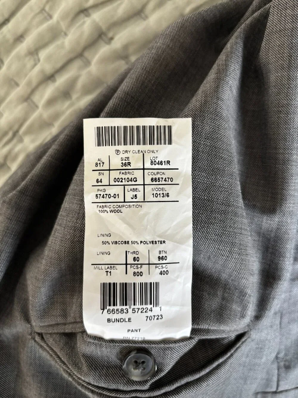 Joseph Abboud Charcoal Suit (Coat and Pants)